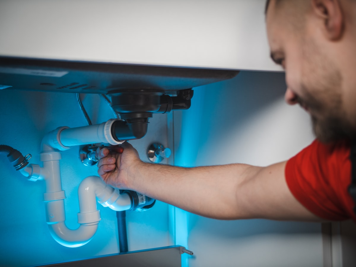 Plumber at work